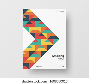 Amazing business presentation vector A4 vertical orientation front page mock up. Modern corporate report cover abstract geometric illustration design layout. Company identity brochure template.