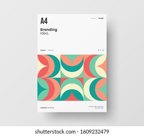 Amazing business presentation vector A4 vertical orientation front page mock up. Modern corporate report cover abstract geometric illustration design layout. Company identity brochure template.