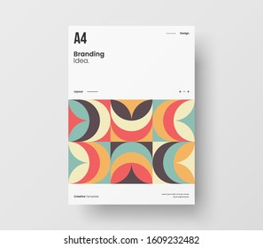 Amazing business presentation vector A4 vertical orientation front page mock up. Modern corporate report cover abstract geometric illustration design layout. Company identity brochure template.