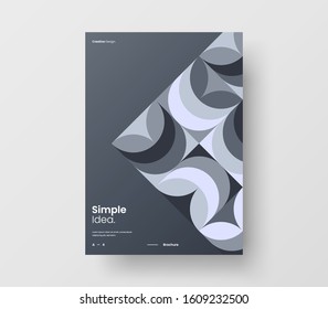Amazing business presentation vector A4 vertical orientation front page mock up. Modern corporate report cover abstract geometric illustration design layout. Company identity brochure template.