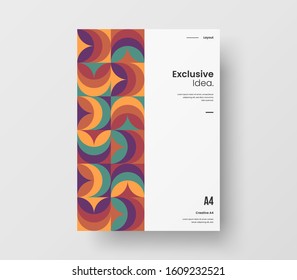 Amazing business presentation vector A4 vertical orientation front page mock up. Modern corporate report cover abstract geometric illustration design layout. Company identity brochure template.
