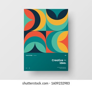 Amazing business presentation vector A4 vertical orientation front page mock up. Modern corporate report cover abstract geometric illustration design layout. Company identity brochure template.