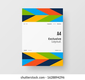 Amazing business presentation vector A4 vertical orientation front page mock up. Modern corporate report cover abstract geometric illustration design layout. Company identity brochure template.