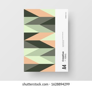 Amazing business presentation vector A4 vertical orientation front page mock up. Modern corporate report cover abstract geometric illustration design layout. Company identity brochure template.
