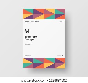 Amazing business presentation vector A4 vertical orientation front page mock up. Modern corporate report cover abstract geometric illustration design layout. Company identity brochure template.
