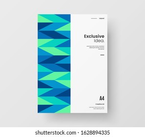 Amazing business presentation vector A4 vertical orientation front page mock up. Modern corporate report cover abstract geometric illustration design layout. Company identity brochure template.