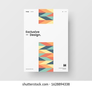 Amazing business presentation vector A4 vertical orientation front page mock up. Modern corporate report cover abstract geometric illustration design layout. Company identity brochure template.