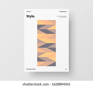 Amazing business presentation vector A4 vertical orientation front page mock up. Modern corporate report cover abstract geometric illustration design layout. Company identity brochure template.
