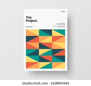 Amazing business presentation vector A4 vertical orientation front page mock up. Modern corporate report cover abstract geometric illustration design layout. Company identity brochure template.