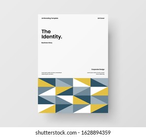 Amazing business presentation vector A4 vertical orientation front page mock up. Modern corporate report cover abstract geometric illustration design layout. Company identity brochure template.