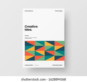 Amazing business presentation vector A4 vertical orientation front page mock up. Modern corporate report cover abstract geometric illustration design layout. Company identity brochure template.
