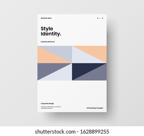 Amazing business presentation vector A4 vertical orientation front page mock up. Modern corporate report cover abstract geometric illustration design layout. Company identity brochure template.