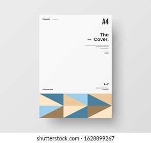 Amazing business presentation vector A4 vertical orientation front page mock up. Modern corporate report cover abstract geometric illustration design layout. Company identity brochure template.