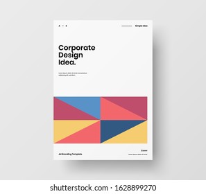 Amazing business presentation vector A4 vertical orientation front page mock up. Modern corporate report cover abstract geometric illustration design layout. Company identity brochure template.
