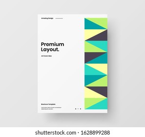 Amazing business presentation vector A4 vertical orientation front page mock up. Modern corporate report cover abstract geometric illustration design layout. Company identity brochure template.