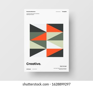 Amazing business presentation vector A4 vertical orientation front page mock up. Modern corporate report cover abstract geometric illustration design layout. Company identity brochure template.
