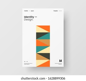 Amazing business presentation vector A4 vertical orientation front page mock up. Modern corporate report cover abstract geometric illustration design layout. Company identity brochure template.