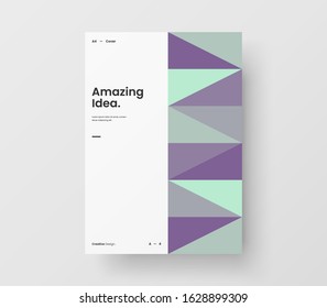 Amazing business presentation vector A4 vertical orientation front page mock up. Modern corporate report cover abstract geometric illustration design layout. Company identity brochure template.