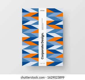 Amazing business presentation vector A4 vertical orientation front page mock up. Modern corporate report cover abstract geometric illustration design layout. Company identity brochure template.