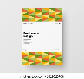 Amazing business presentation vector A4 vertical orientation front page mock up. Modern corporate report cover abstract geometric illustration design layout. Company identity brochure template.