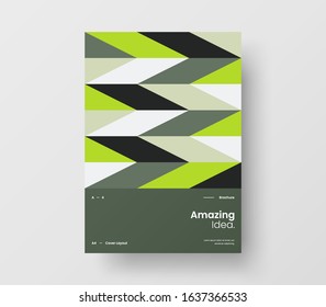Amazing business presentation vector A4 vertical orientation front page mock up. Modern corporate report cover abstract geometric illustration design layout. Company identity brochure template.