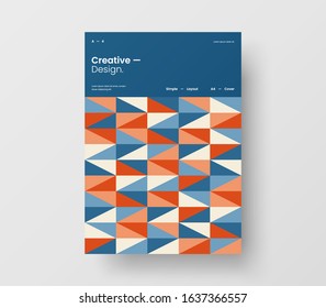 Amazing business presentation vector A4 vertical orientation front page mock up. Modern corporate report cover abstract geometric illustration design layout. Company identity brochure template.