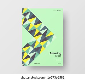 Amazing business presentation vector A4 vertical orientation front page mock up. Modern corporate report cover abstract geometric illustration design layout. Company identity brochure template.