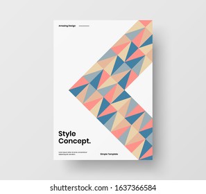 Amazing business presentation vector A4 vertical orientation front page mock up. Modern corporate report cover abstract geometric illustration design layout. Company identity brochure template.