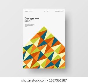 Amazing business presentation vector A4 vertical orientation front page mock up. Modern corporate report cover abstract geometric illustration design layout. Company identity brochure template.