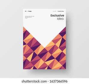 Amazing business presentation vector A4 vertical orientation front page mock up. Modern corporate report cover abstract geometric illustration design layout. Company identity brochure template.