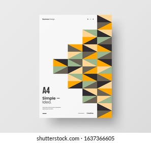 Amazing business presentation vector A4 vertical orientation front page mock up. Modern corporate report cover abstract geometric illustration design layout. Company identity brochure template.