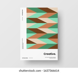 Amazing business presentation vector A4 vertical orientation front page mock up. Modern corporate report cover abstract geometric illustration design layout. Company identity brochure template.