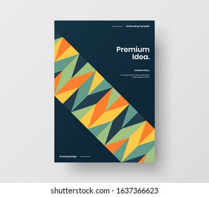 Amazing business presentation vector A4 vertical orientation front page mock up. Modern corporate report cover abstract geometric illustration design layout. Company identity brochure template.