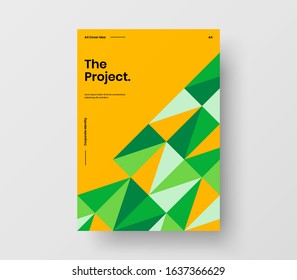 Amazing business presentation vector A4 vertical orientation front page mock up. Modern corporate report cover abstract geometric illustration design layout. Company identity brochure template.