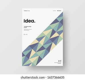 Amazing business presentation vector A4 vertical orientation front page mock up. Modern corporate report cover abstract geometric illustration design layout. Company identity brochure template.