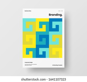 Amazing business presentation vector A4 vertical orientation front page mock up. Modern corporate report cover abstract geometric illustration design layout. Company identity brochure template.
