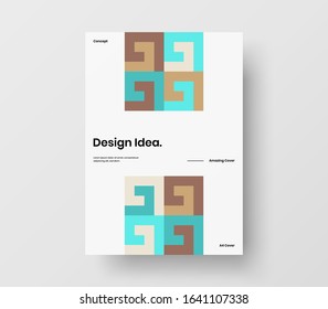 Amazing business presentation vector A4 vertical orientation front page mock up. Modern corporate report cover abstract geometric illustration design layout. Company identity brochure template.