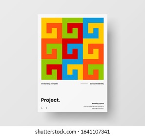 Amazing business presentation vector A4 vertical orientation front page mock up. Modern corporate report cover abstract geometric illustration design layout. Company identity brochure template.