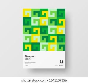 Amazing business presentation vector A4 vertical orientation front page mock up. Modern corporate report cover abstract geometric illustration design layout. Company identity brochure template.