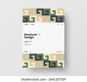 Amazing business presentation vector A4 vertical orientation front page mock up. Modern corporate report cover abstract geometric illustration design layout. Company identity brochure template.