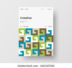 Amazing business presentation vector A4 vertical orientation front page mock up. Modern corporate report cover abstract geometric illustration design layout. Company identity brochure template.