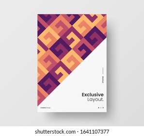 Amazing business presentation vector A4 vertical orientation front page mock up. Modern corporate report cover abstract geometric illustration design layout. Company identity brochure template.