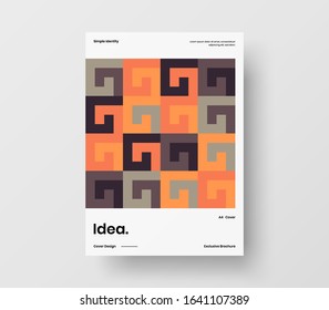 Amazing business presentation vector A4 vertical orientation front page mock up. Modern corporate report cover abstract geometric illustration design layout. Company identity brochure template.