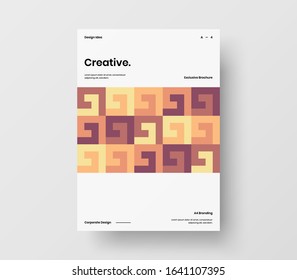Amazing business presentation vector A4 vertical orientation front page mock up. Modern corporate report cover abstract geometric illustration design layout. Company identity brochure template.