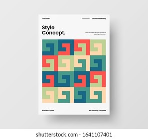 Amazing business presentation vector A4 vertical orientation front page mock up. Modern corporate report cover abstract geometric illustration design layout. Company identity brochure template.