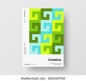 Amazing business presentation vector A4 vertical orientation front page mock up. Modern corporate report cover abstract geometric illustration design layout. Company identity brochure template.