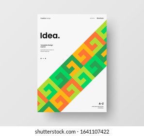 Amazing business presentation vector A4 vertical orientation front page mock up. Modern corporate report cover abstract geometric illustration design layout. Company identity brochure template.