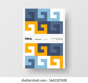 Amazing business presentation vector A4 vertical orientation front page mock up. Modern corporate report cover abstract geometric illustration design layout. Company identity brochure template.