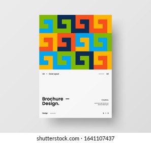 Amazing business presentation vector A4 vertical orientation front page mock up. Modern corporate report cover abstract geometric illustration design layout. Company identity brochure template.