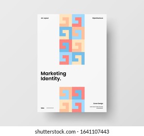 Amazing business presentation vector A4 vertical orientation front page mock up. Modern corporate report cover abstract geometric illustration design layout. Company identity brochure template.